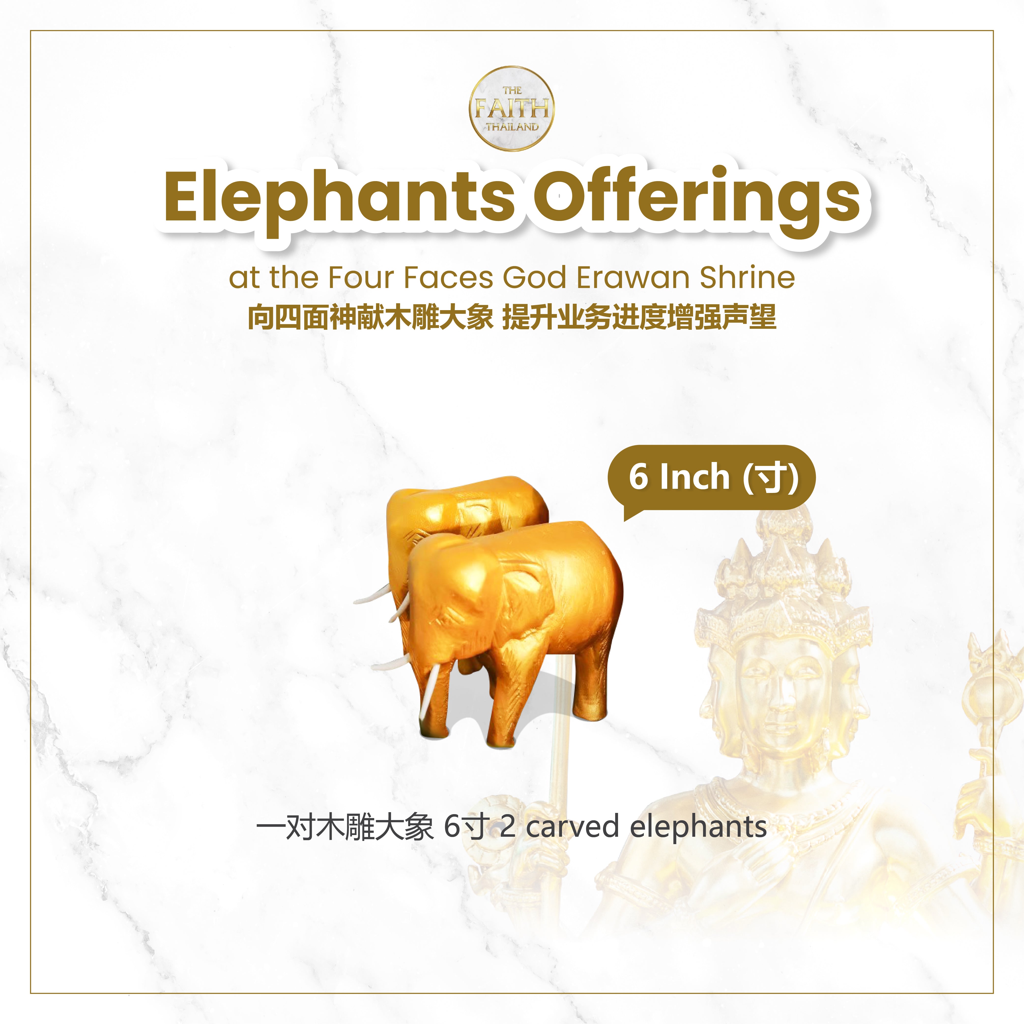 Elephants Offerings at the Four Faces God Erawan Shrine