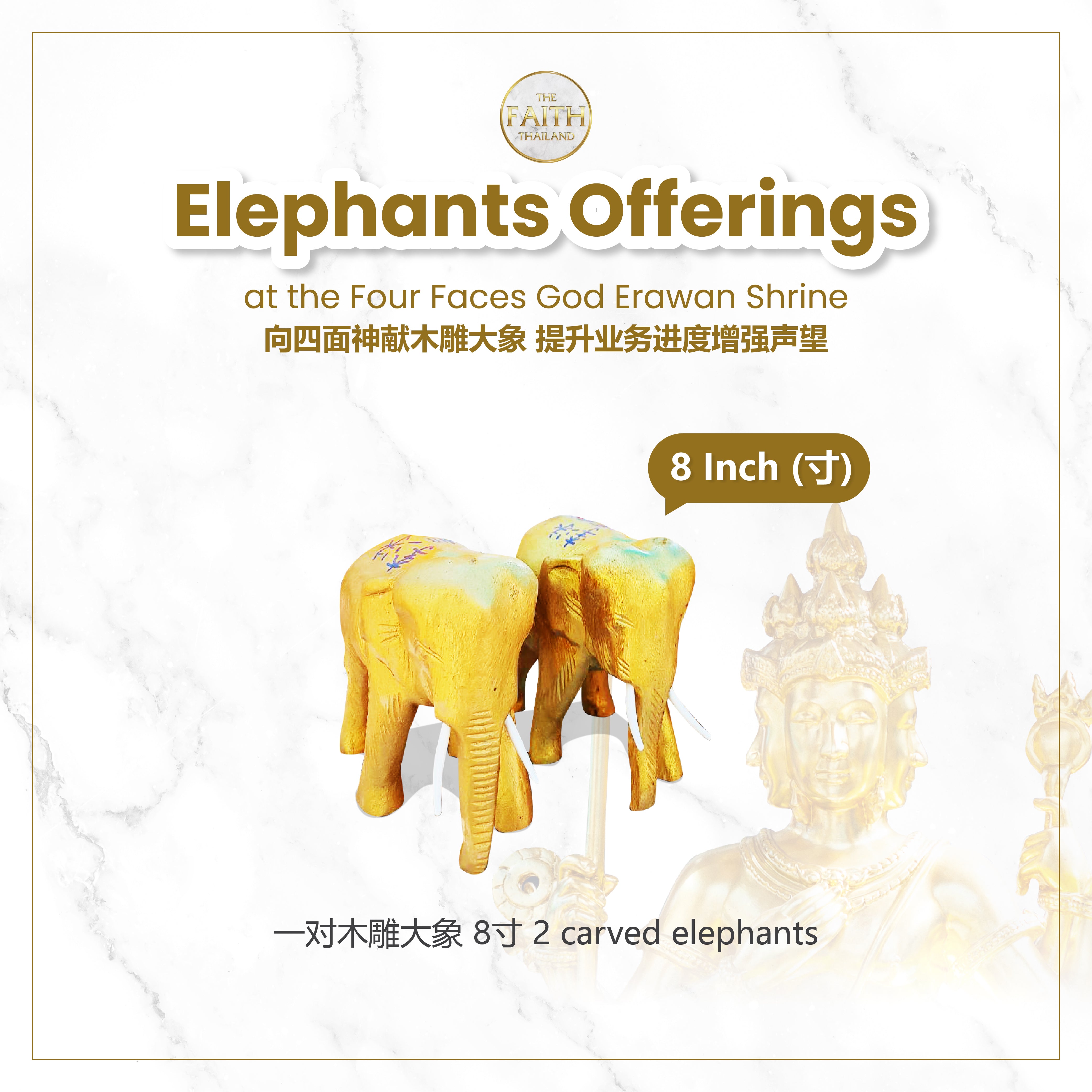 Elephants Offerings at the Four Faces God Erawan Shrine