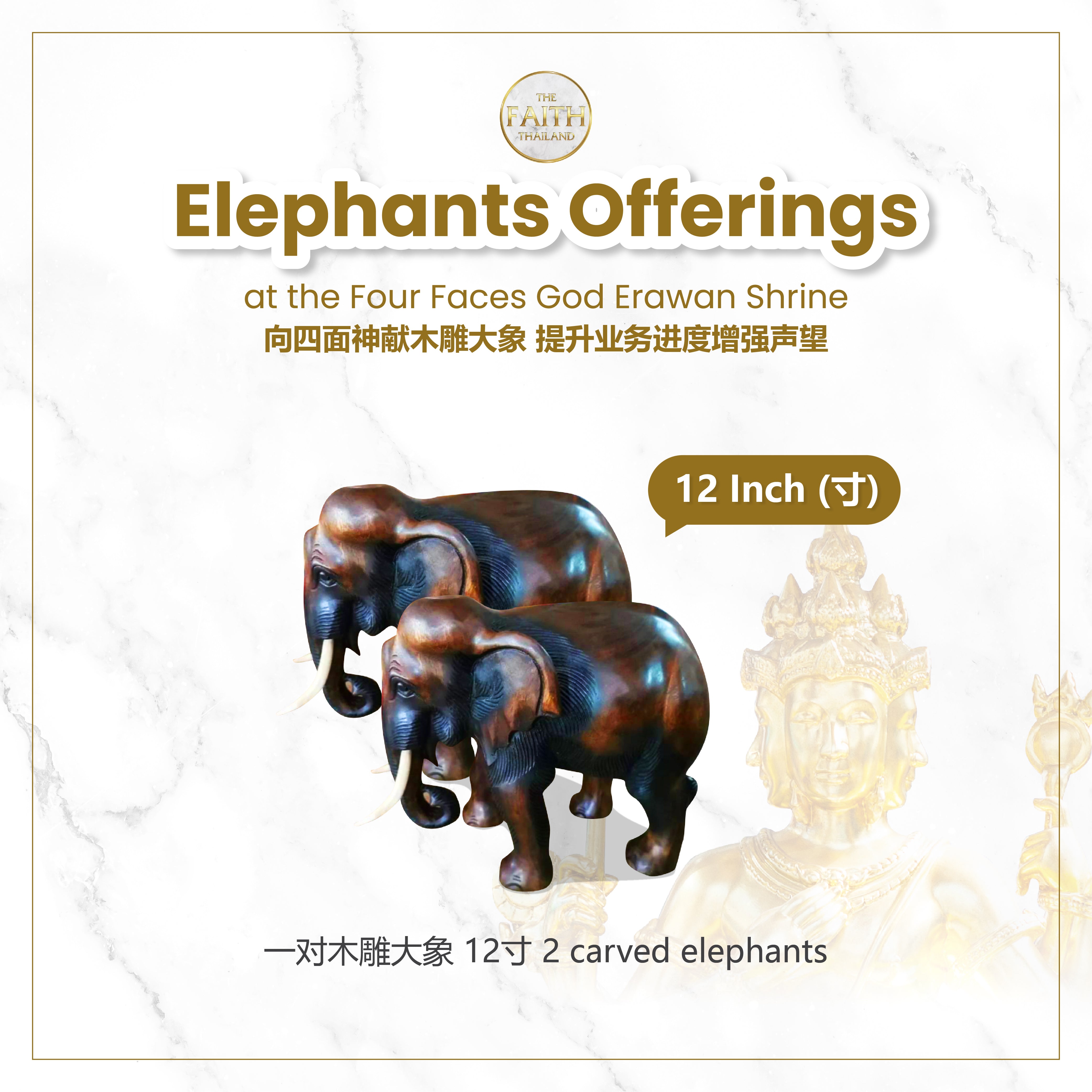 Elephants Offerings at the Four Faces God Erawan Shrine