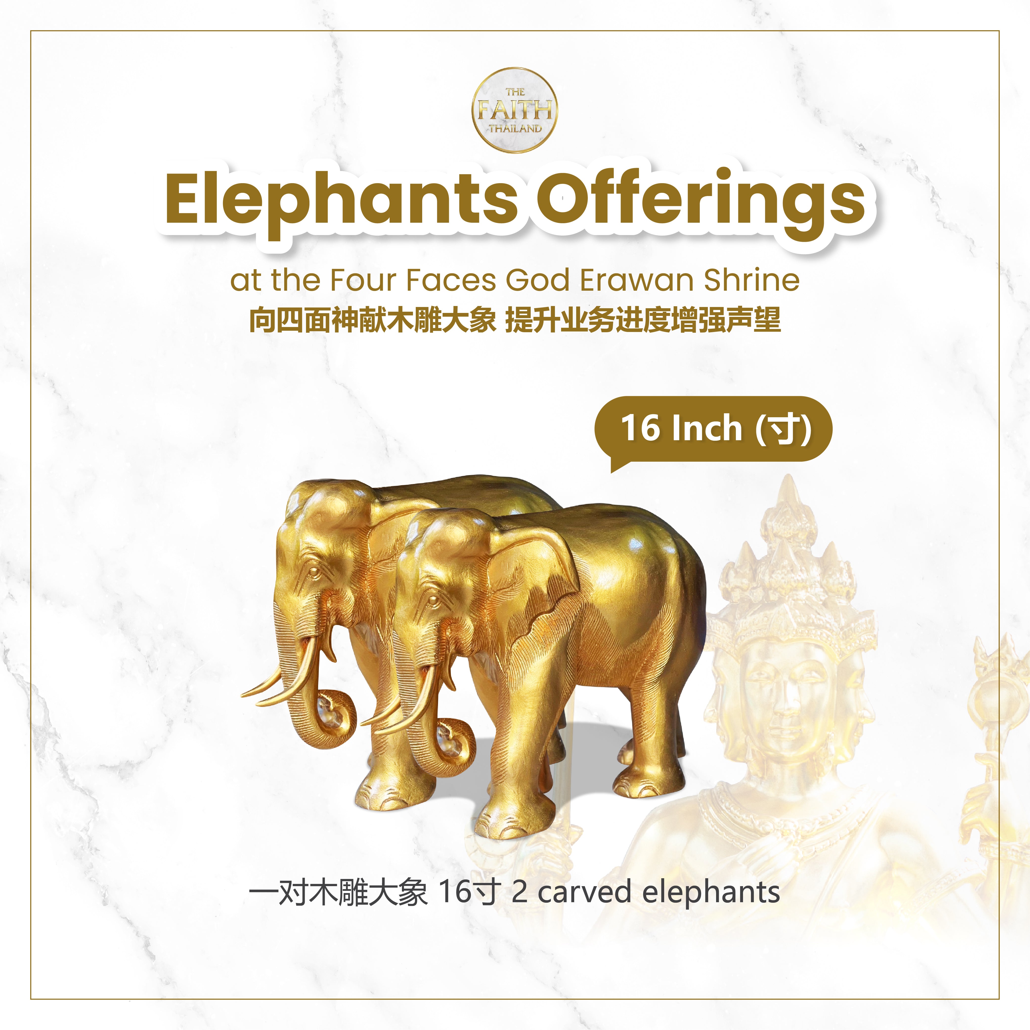 Elephants Offerings at the Four Faces God Erawan Shrine