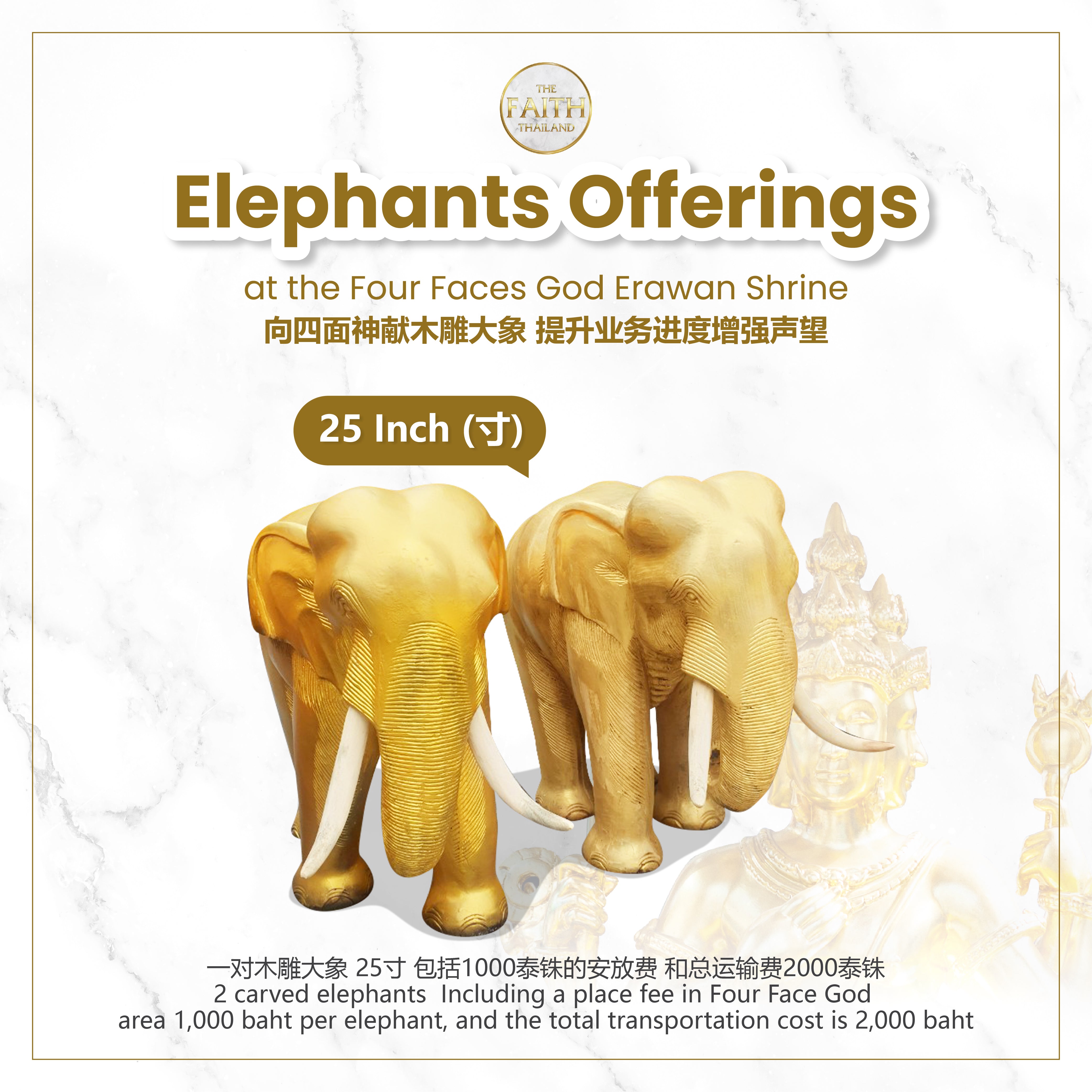 Elephants Offerings at the Four Faces God Erawan Shrine