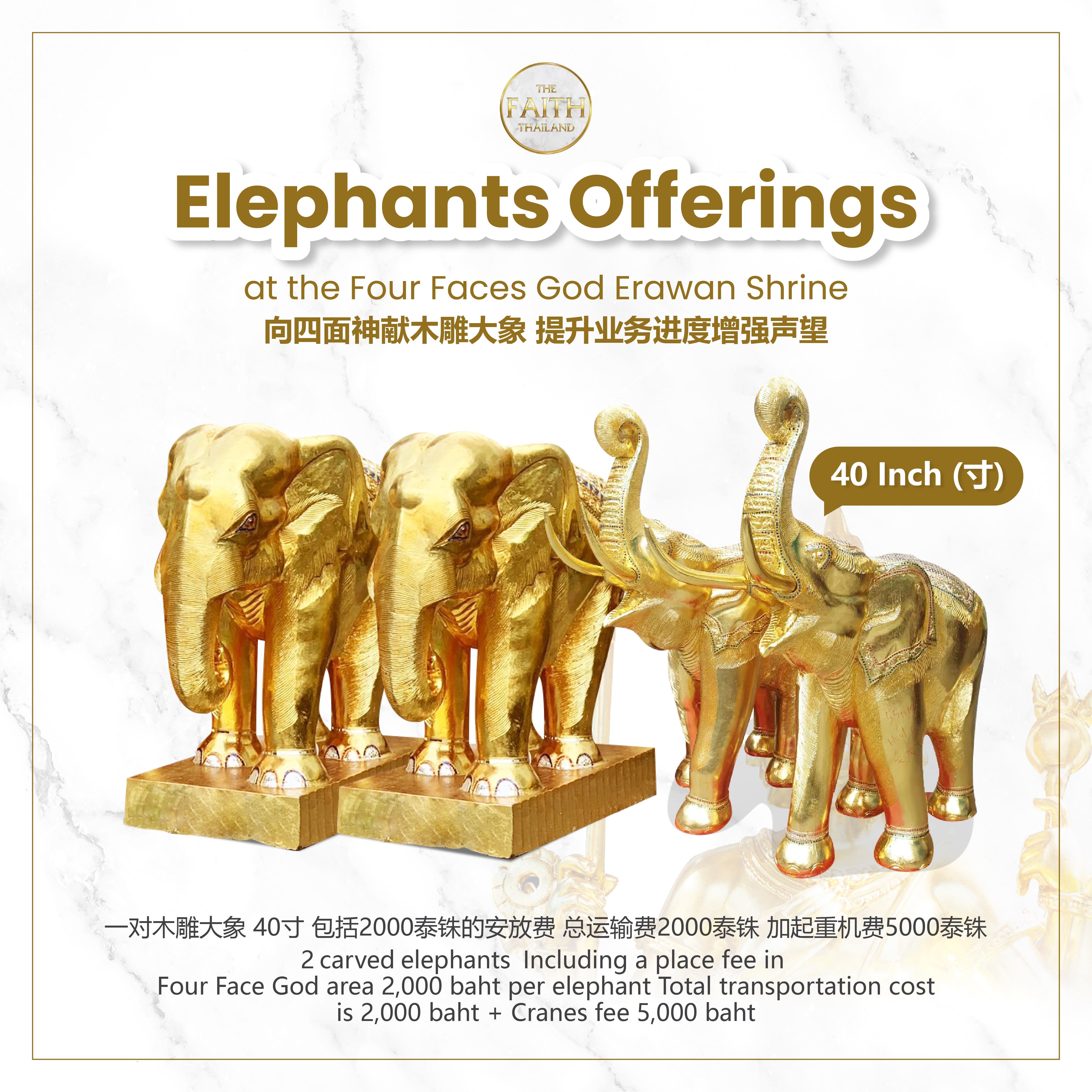 Elephants Offerings at the Four Faces God Erawan Shrine